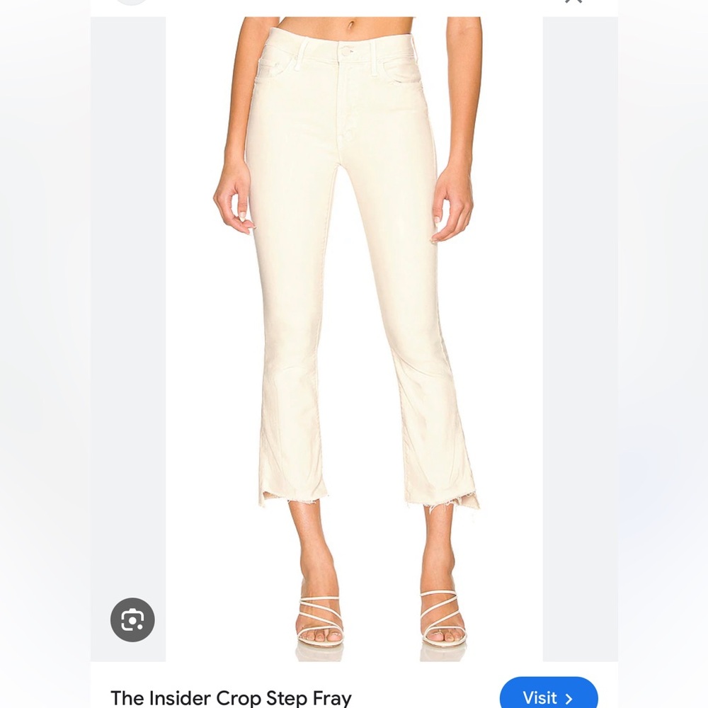 Cream Women's Crop Step Fray Pants